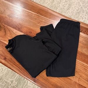 Women's Long john set Black With pants and top